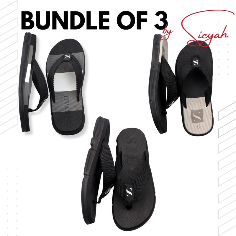 Bundle of 3 – Men’s Black Slippers | Save Rs.1000 | Sieyah - Sieyah